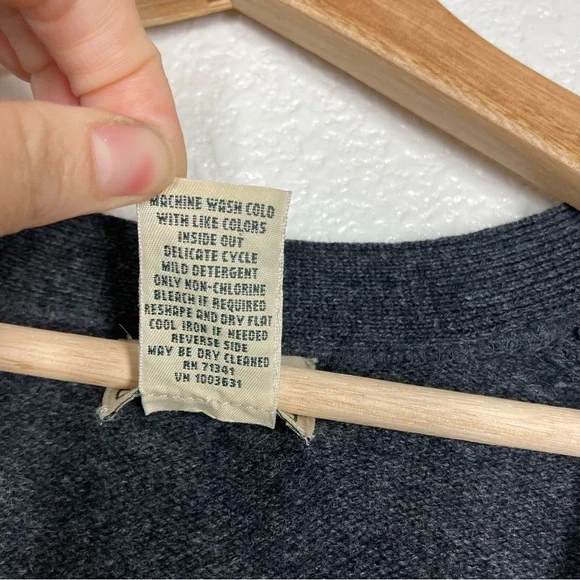 Vintage LL Bean Cardigan Sweater Men’s XL Tall 100% Lambs Wool Pockets Dark Gray - Picture 14 of 14